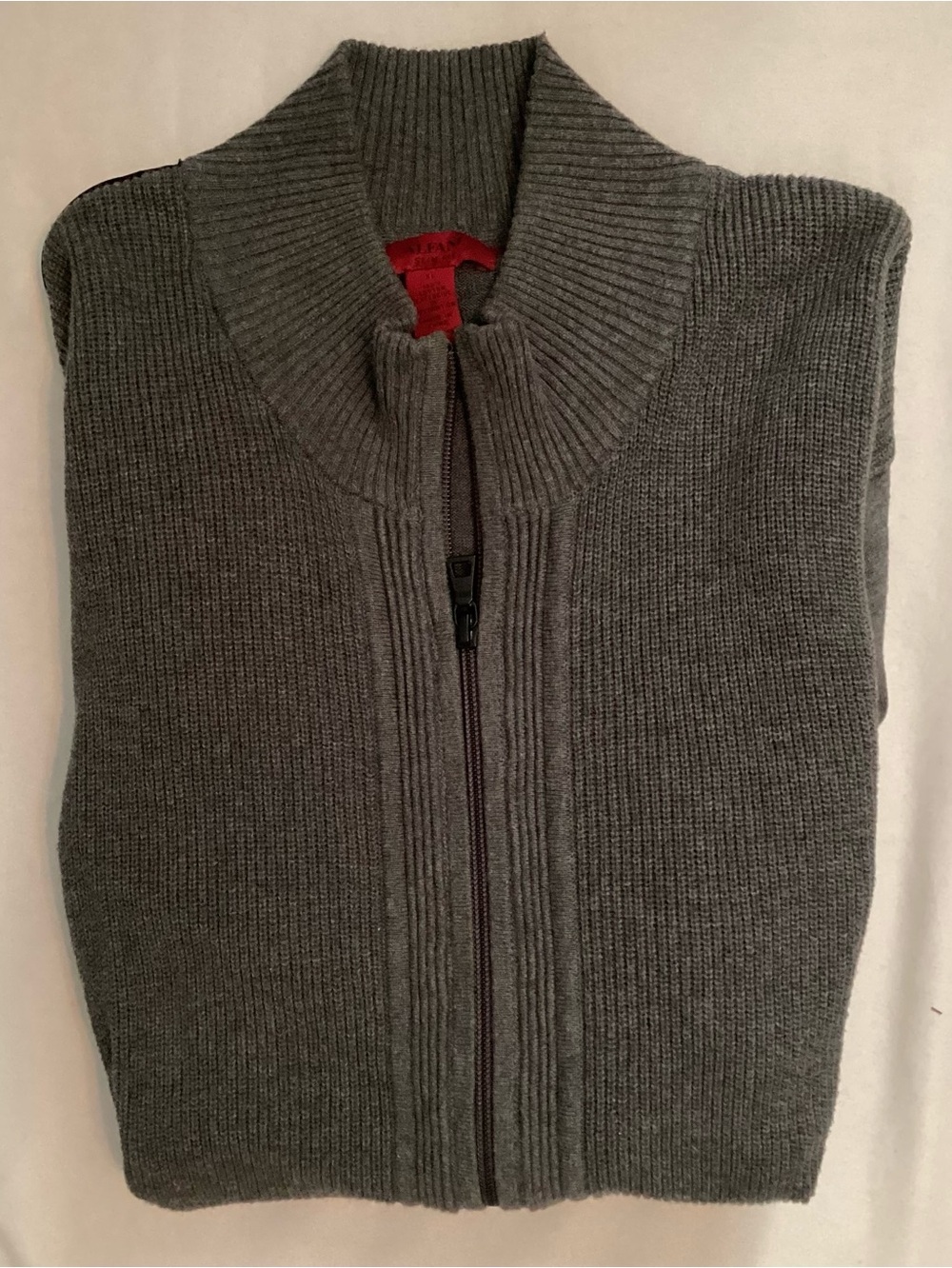 Alfani Slim Fit Men’s 100% Cotton Gray Zip Front Sweater Size XL